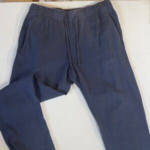Saks Fifth Avenue Men's Drawstring Linen blend Pants - Dark Blue Large